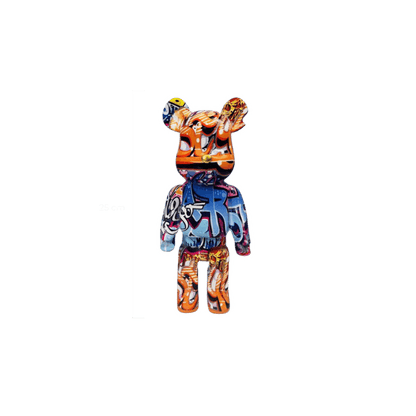 Transfer printed bear colourful pop art