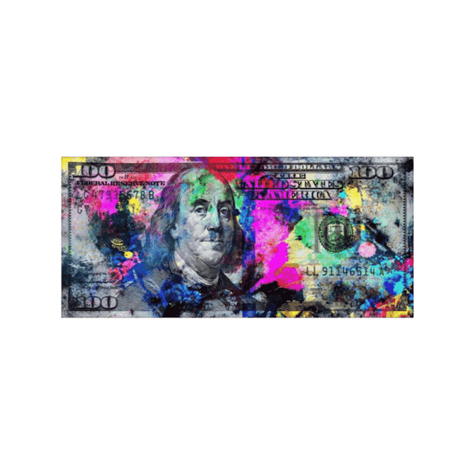 the trade room US 100 Dollar Bill Framed Print - Colourful Pop Art