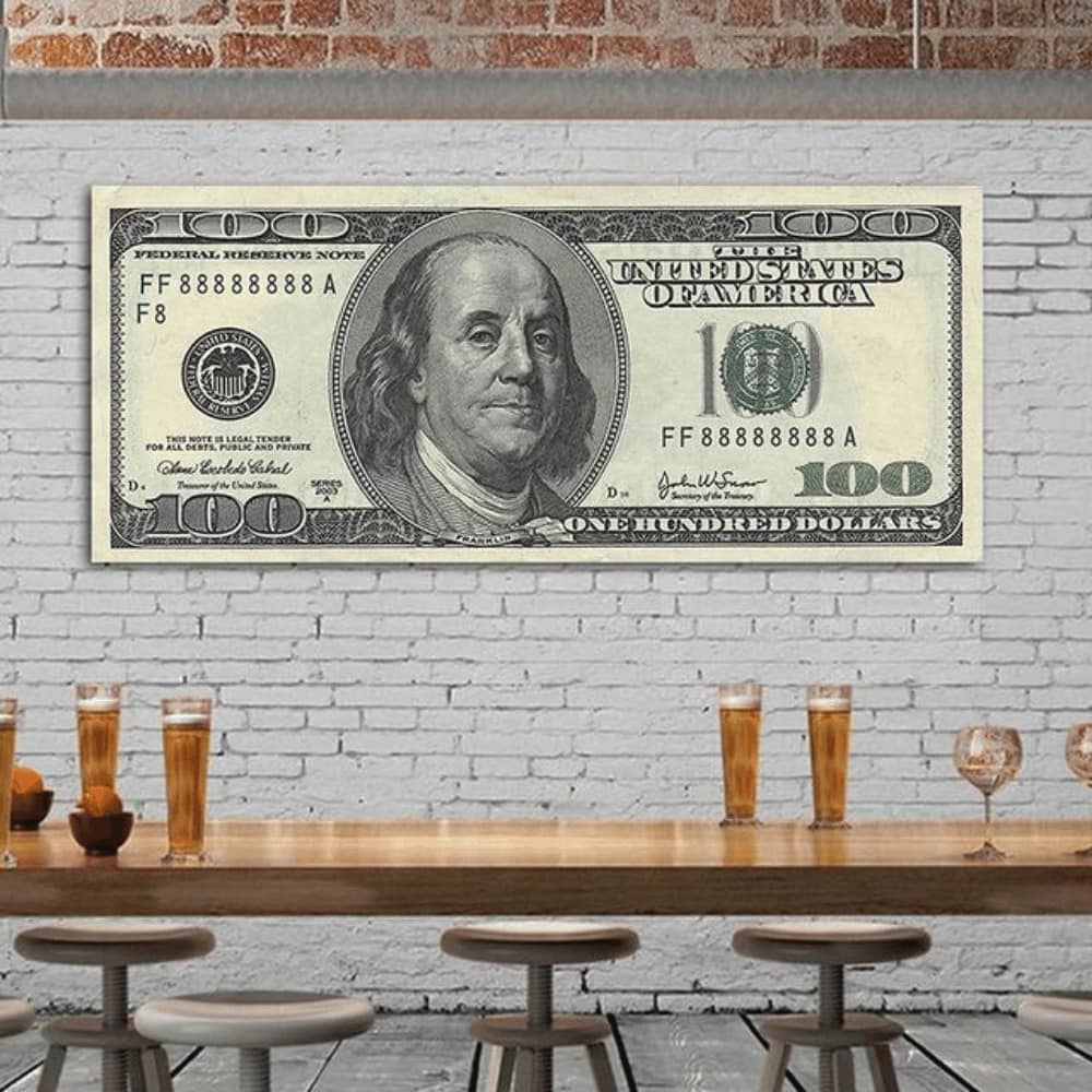 the trade room US 100 Dollar Bill Framed Print - Plain