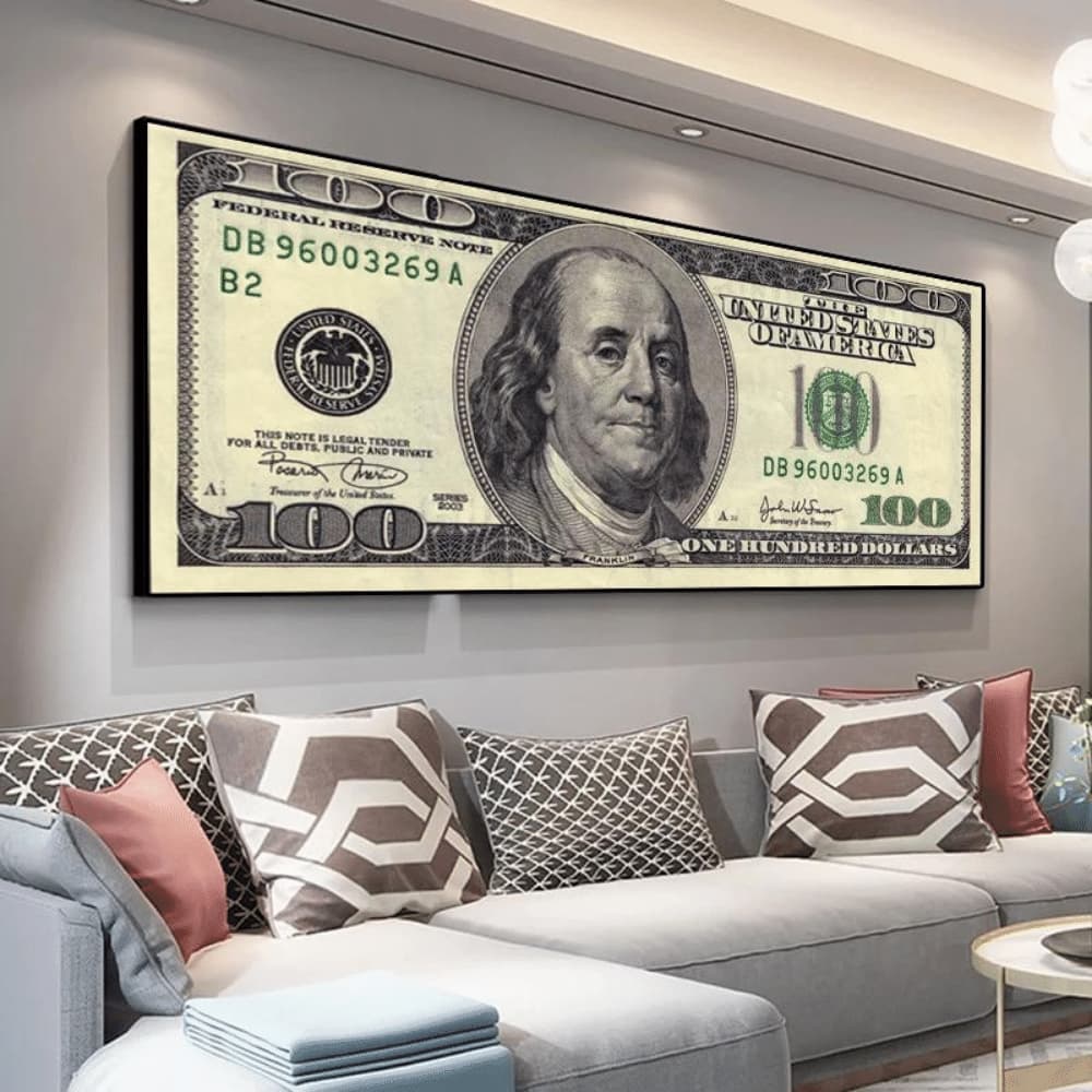 the trade room US 100 Dollar Bill Framed Print - Plain